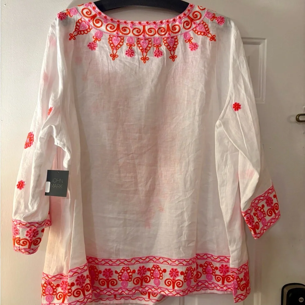 NWT John Mark “Island Dreaming” Embroidered Tunic - Picture 7 of 9